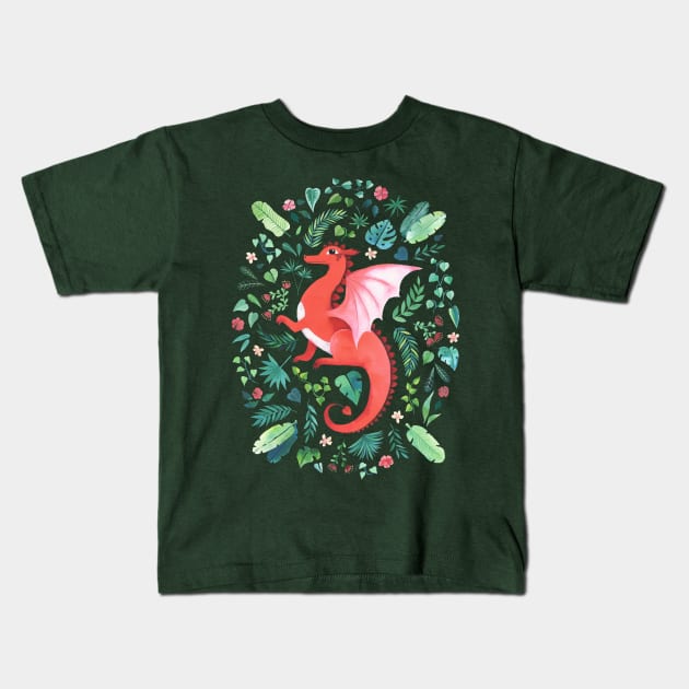 Tropical Dragon Kids T-Shirt by littleclyde